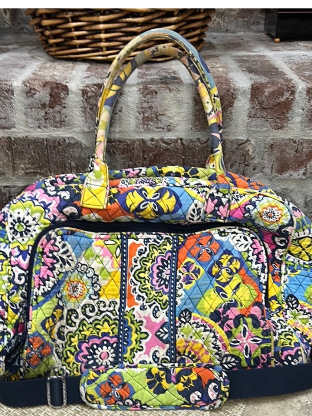 Quilted Floral Weekender Bag - Navy Multicolor Vera Bradley